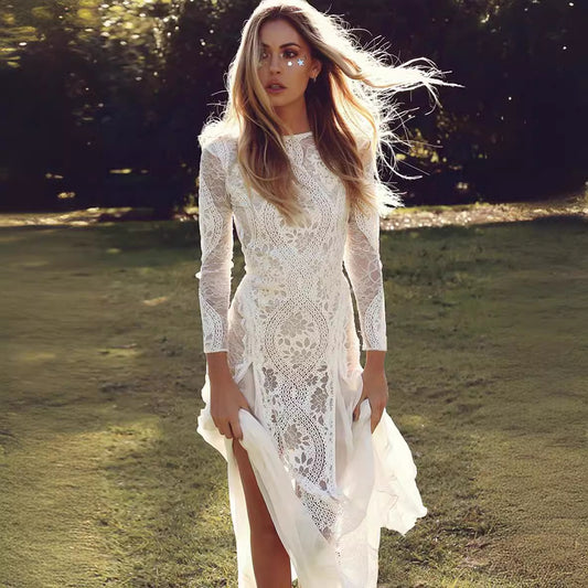 Backless lace, celebrity banquet dresses