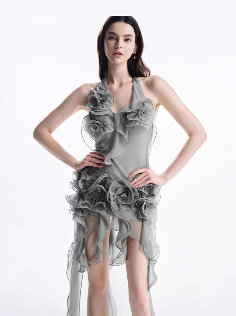 Flower halter neck dress